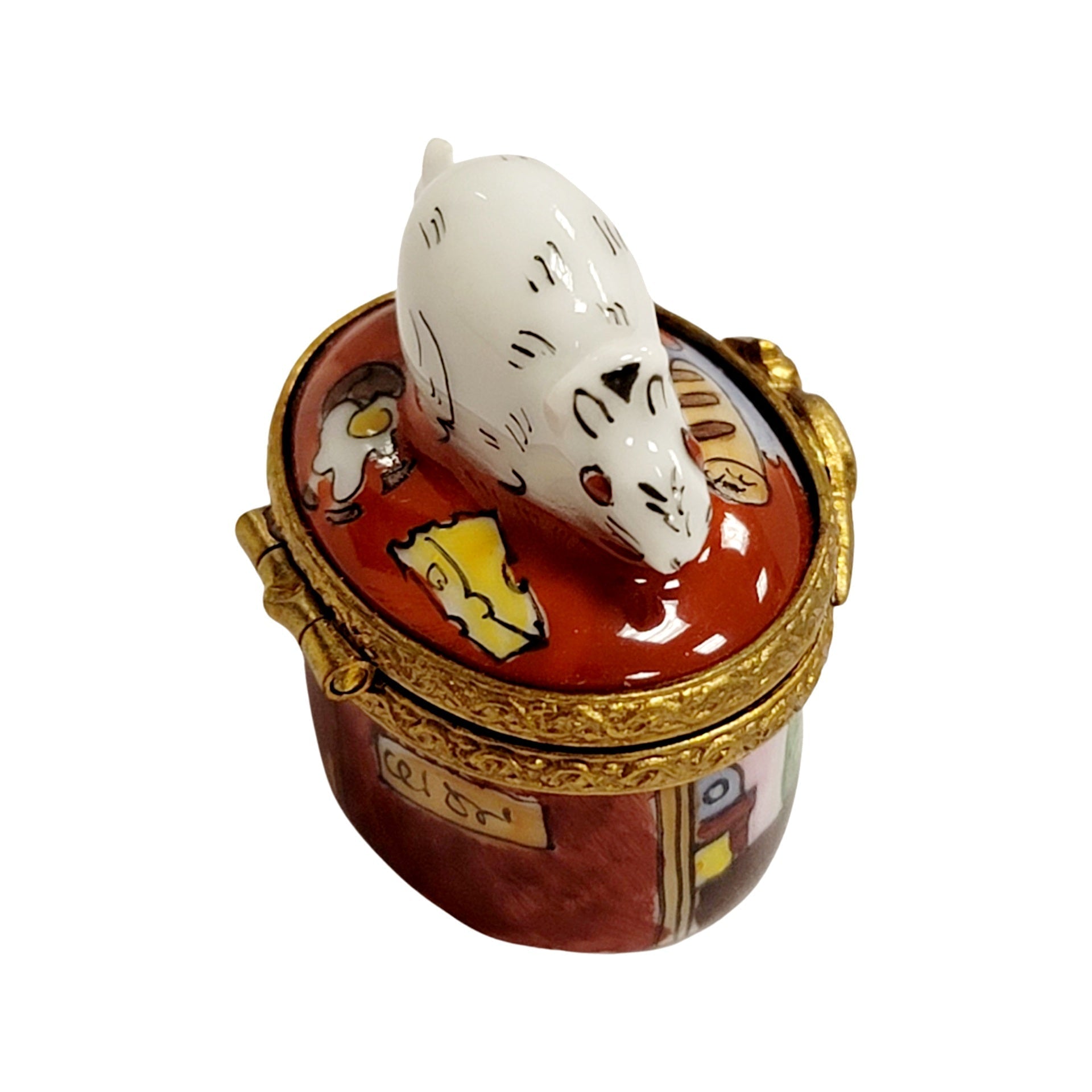 Miniature Mouse House Charm Porcelain Limoges mouse mice rabbit French Trinket Box