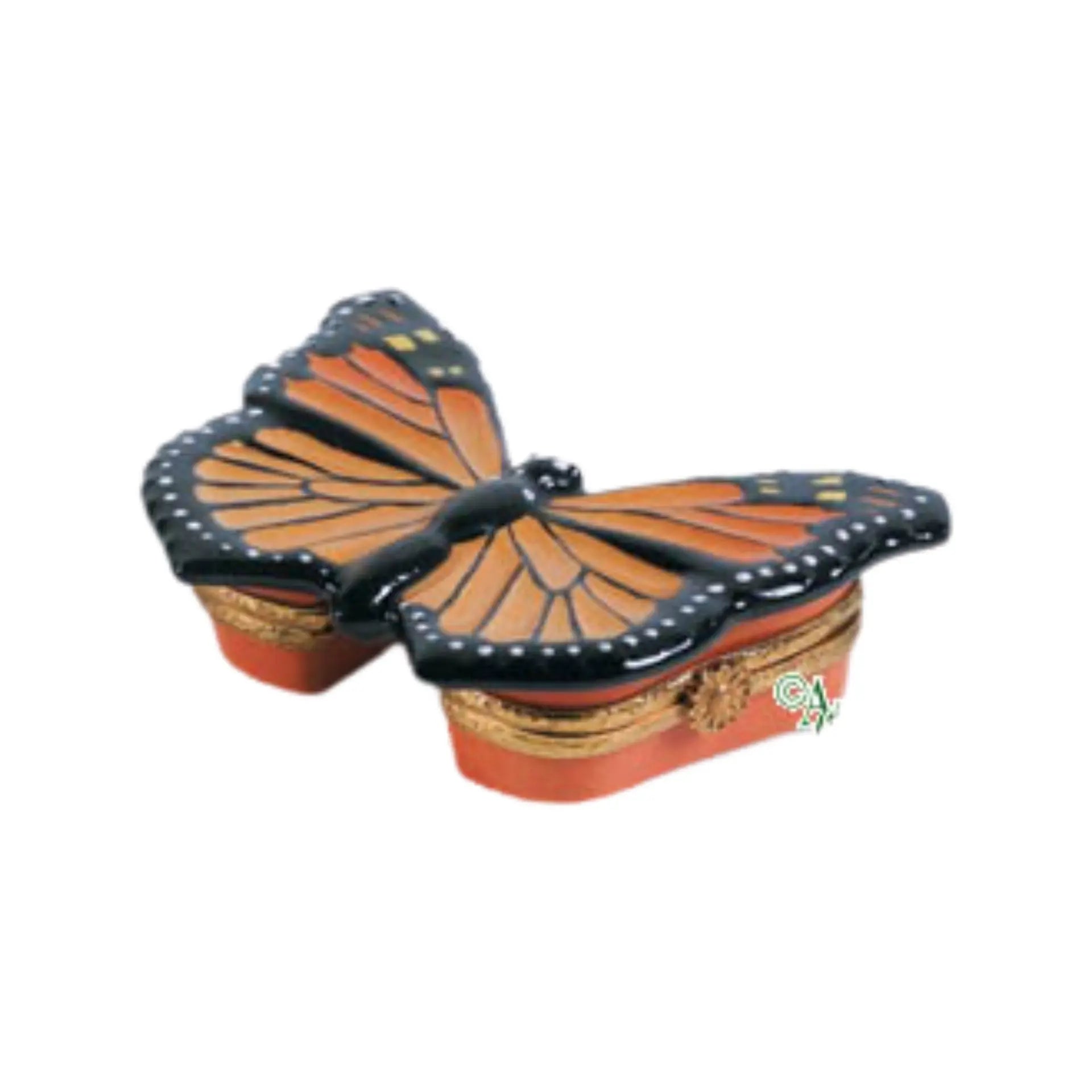 Monarch Butterfly Porcelain Limoges Butterfly French Trinket Box