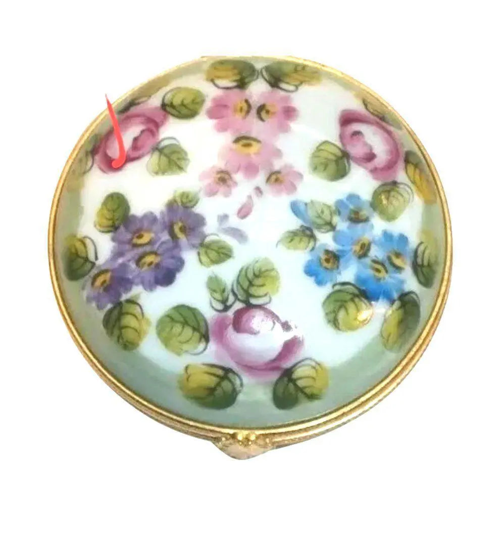 Monet Inspired Flowers Clock Pocket Watch Porcelain Limoges professional home French Trinket Box