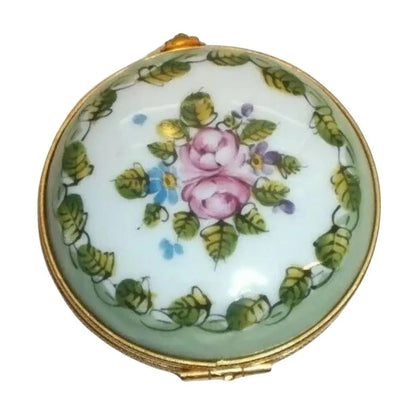 Monet Inspired Flowers Clock Pocket Watch Porcelain Limoges professional home French Trinket Box