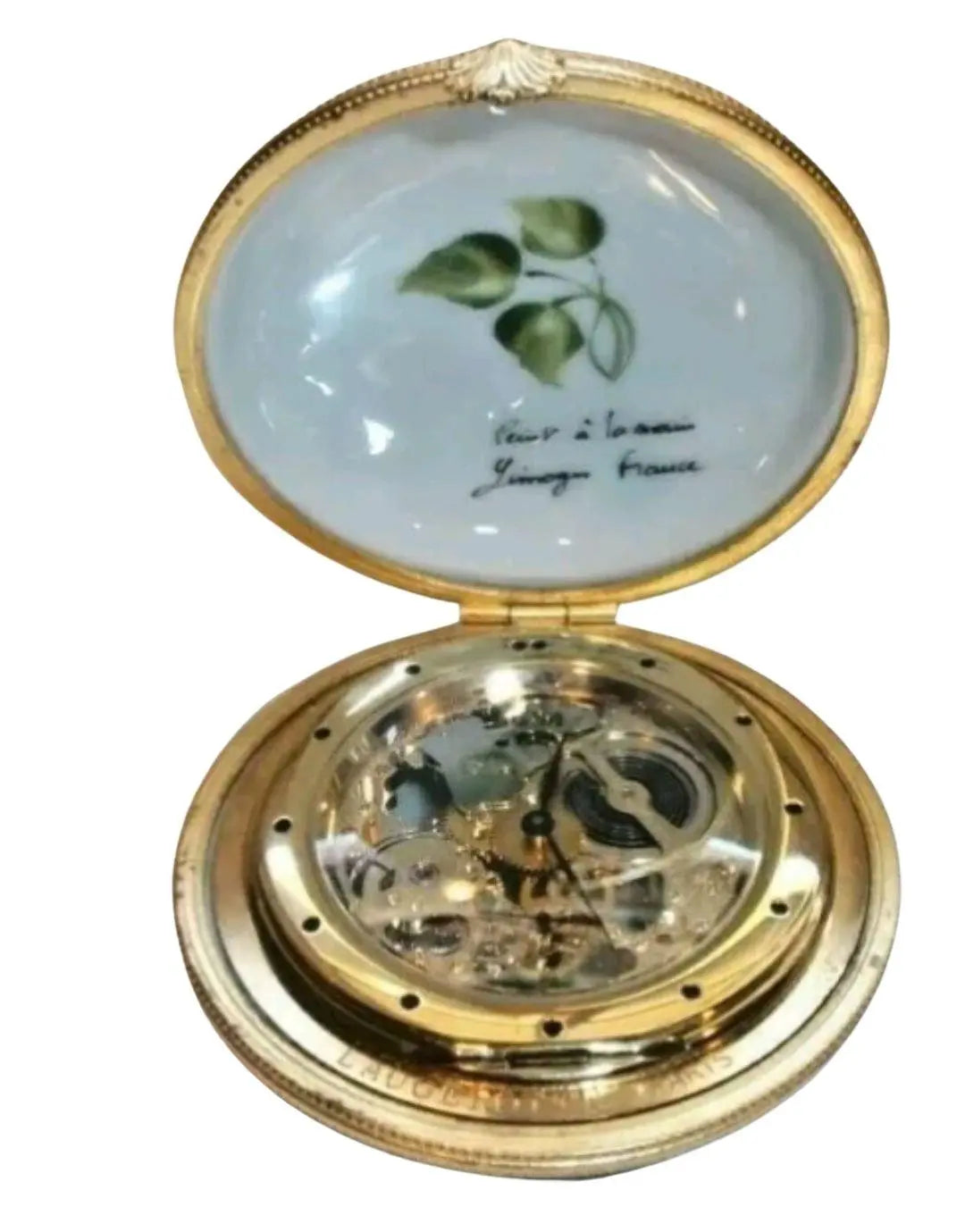 Monet Inspired Flowers Clock Pocket Watch Porcelain Limoges professional home French Trinket Box