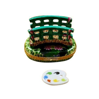 Monet Water Lily Bridge - Removable Palette Porcelain Limoges art French Trinket Box