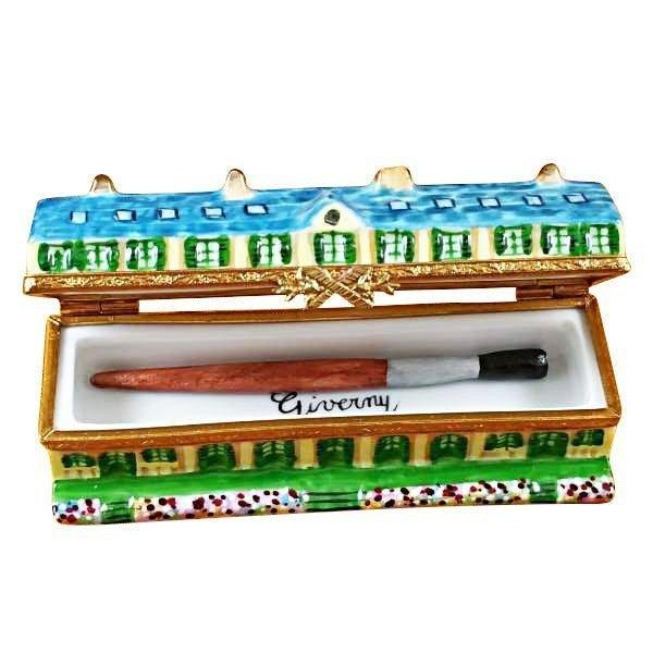Monet's Residence at Giverny with Removable Paint Brush Porcelain Limoges art travel monuments French Trinket Box
