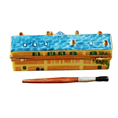Monet's Residence at Giverny with Removable Paint Brush Porcelain Limoges art travel monuments French Trinket Box