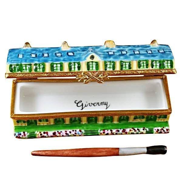 Monet's Residence at Giverny with Removable Paint Brush Porcelain Limoges art travel monuments French Trinket Box