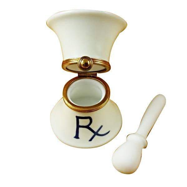 Mortar And Pestle Doctor Medicine Porcelain Limoges professional French Trinket Box