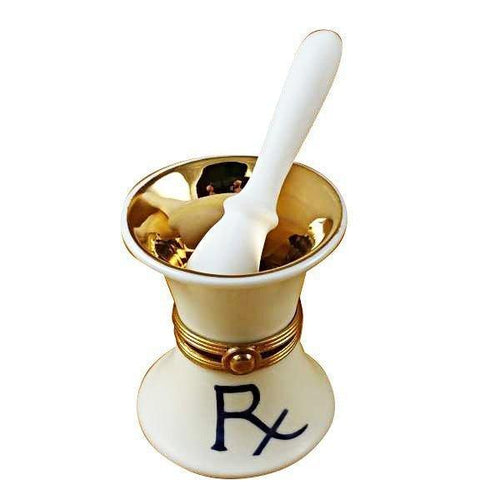 Mortar And Pestle Doctor Medicine Porcelain Limoges professional French Trinket Box
