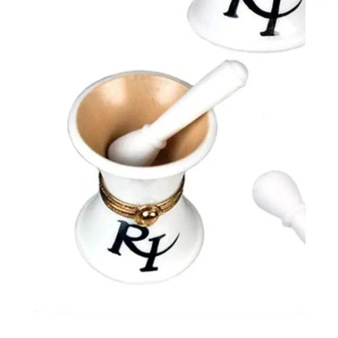 Mortar And Pestle Porcelain Limoges professional French Trinket Box