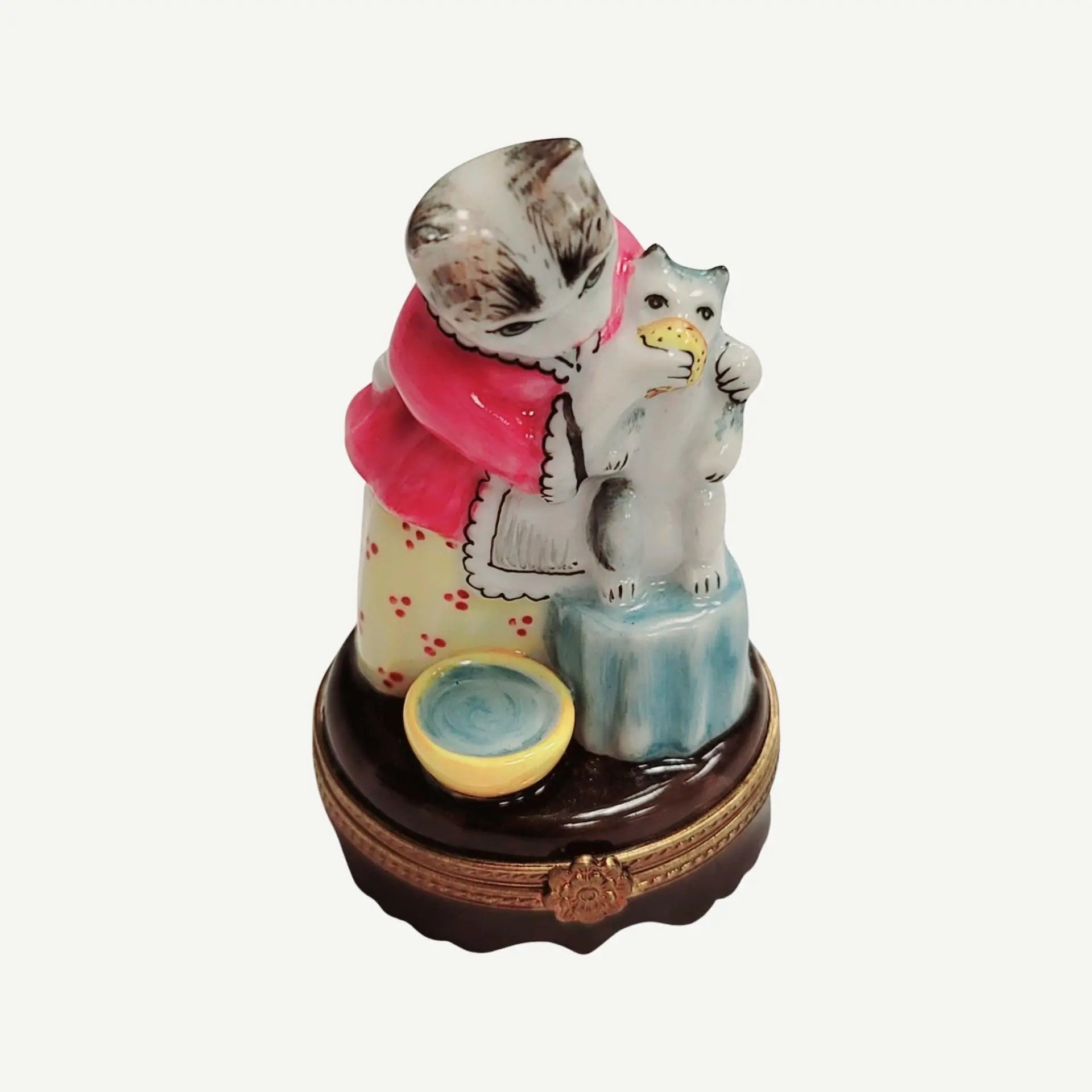 Mother Cat Feeding Baby Porcelain Limoges cat cats limoge box French Trinket Box