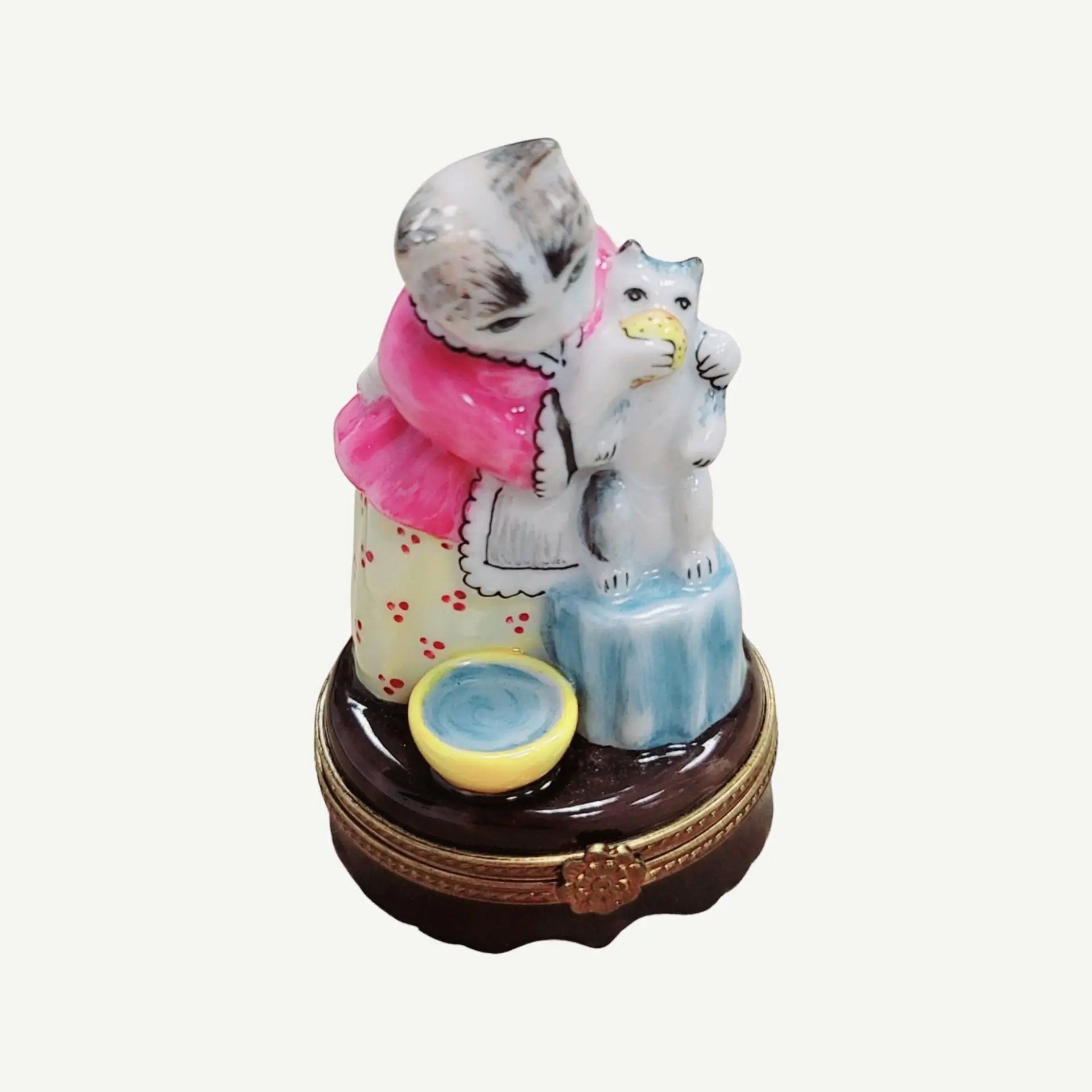 Mother Cat Feeding Baby Porcelain Limoges cat cats limoge box French Trinket Box