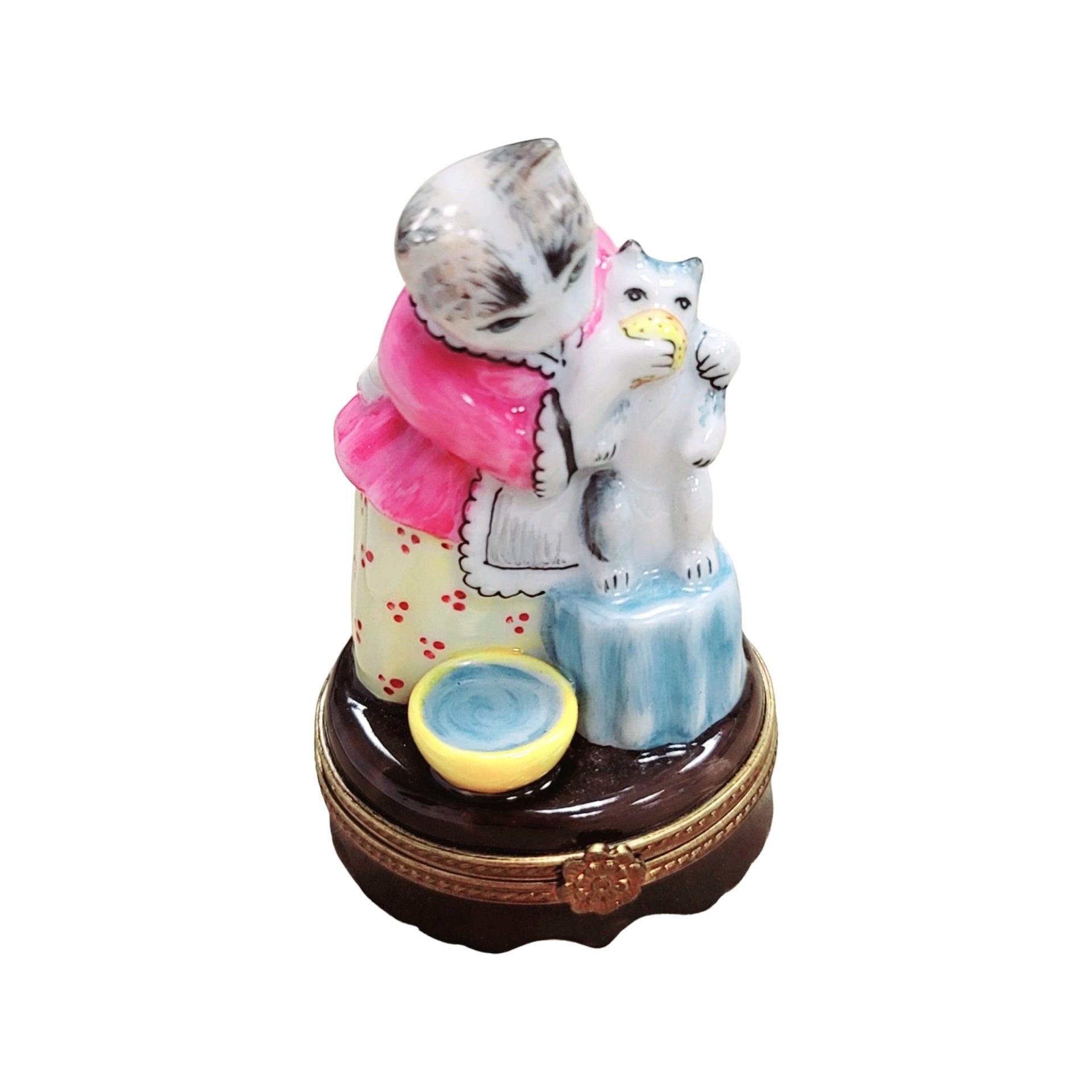 Mother Cat and Kitten Delight Porcelain Limoges cat cats limoge box mother baby gift maternity French Trinket Box