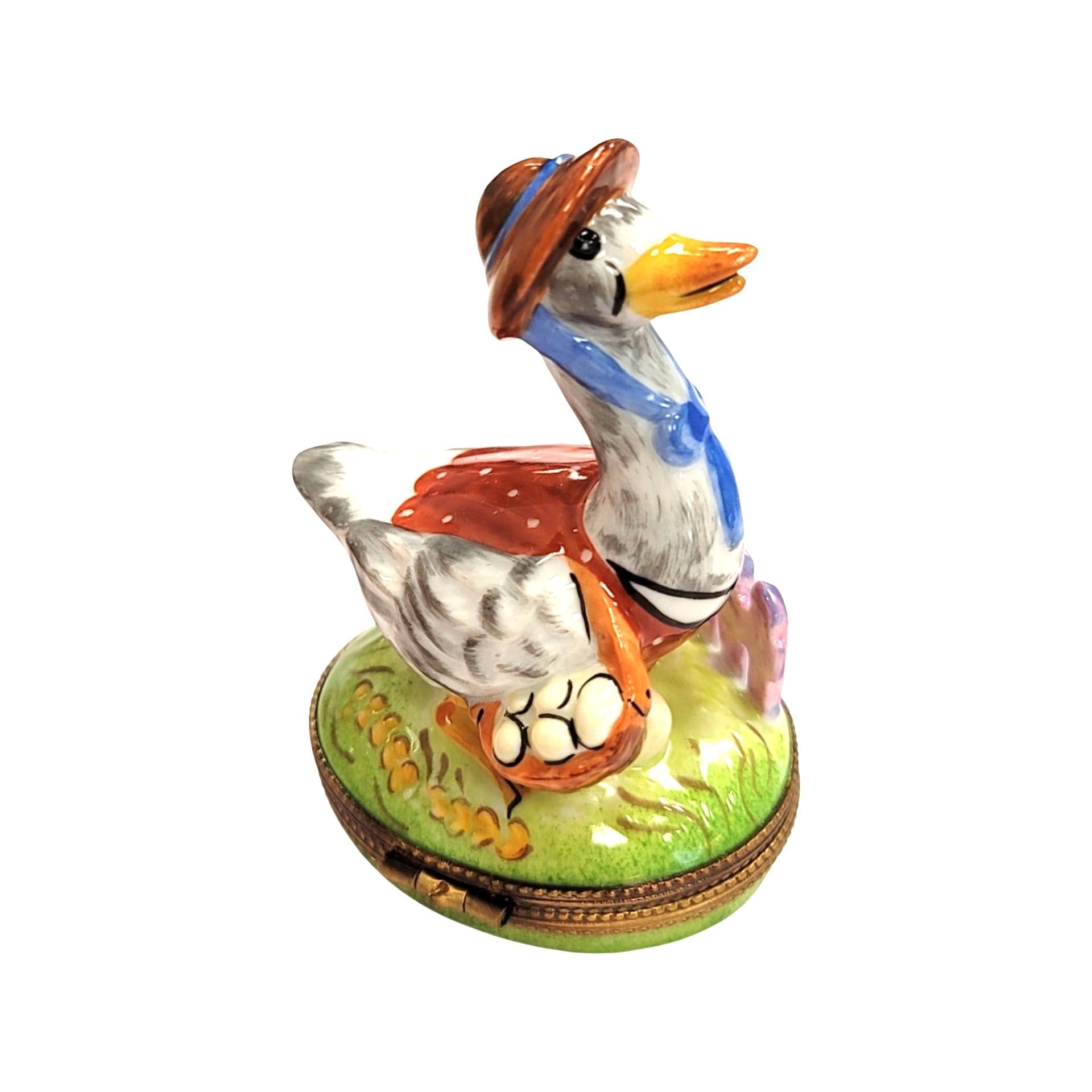 Mother Goose Porcelain Figurine Porcelain Limoges Fairy farm French Trinket Box