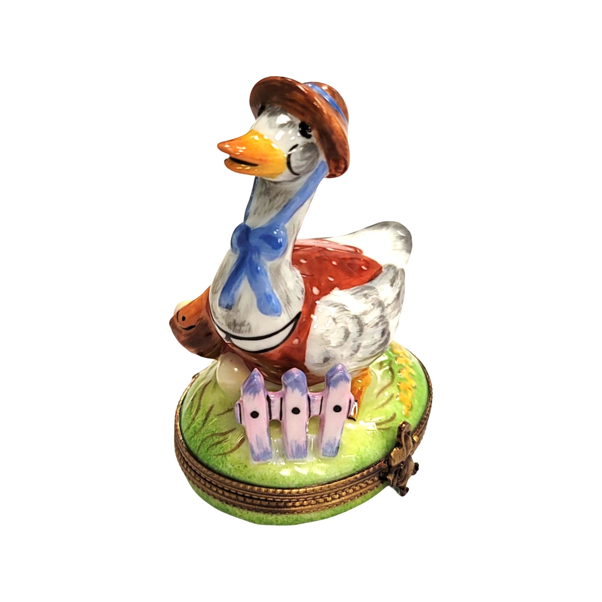 Mother Goose Porcelain Figurine Porcelain Limoges Fairy farm French Trinket Box