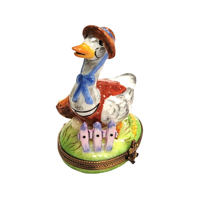 Mother Goose Porcelain Figurine Porcelain Limoges Fairy farm French Trinket Box