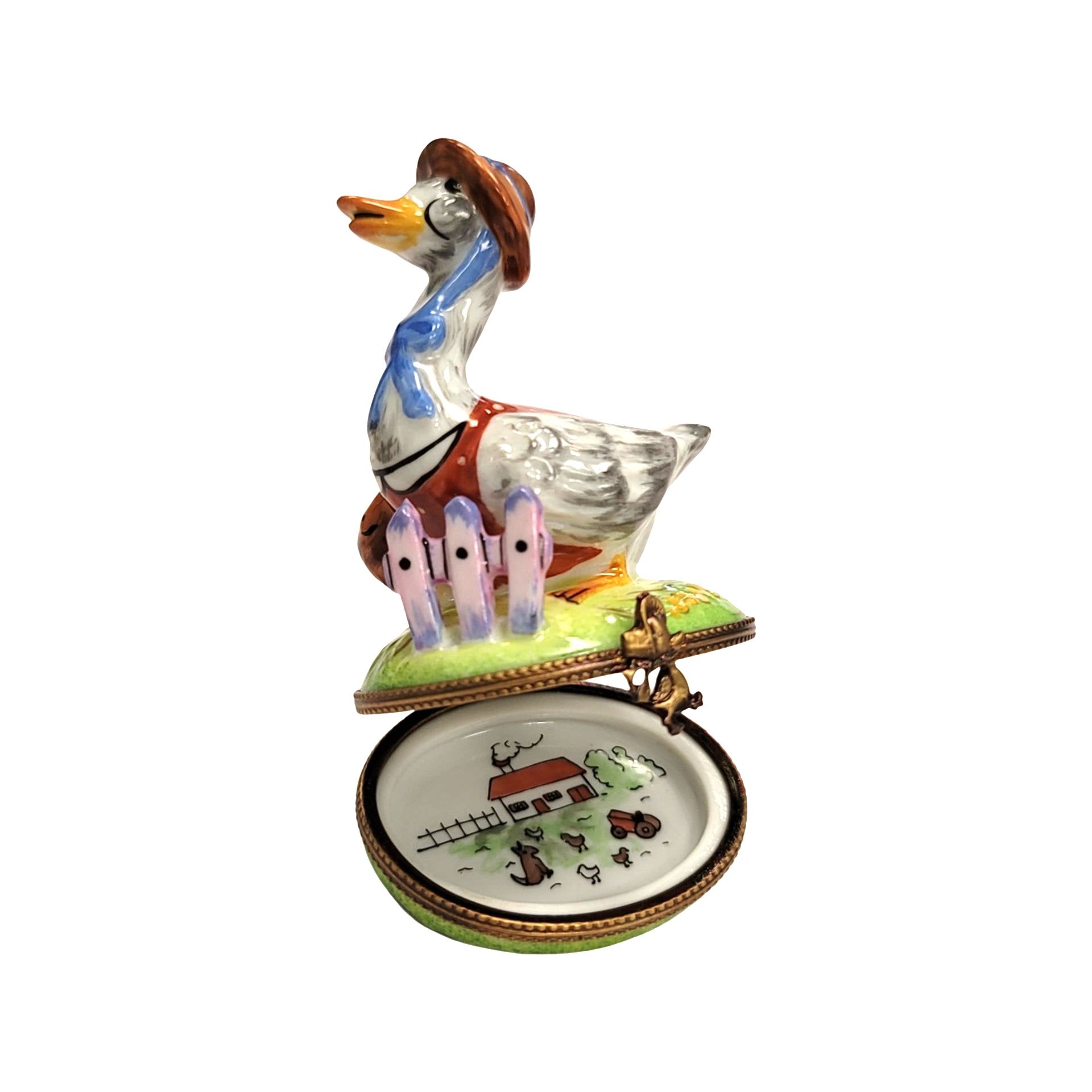 Mother Goose Porcelain Figurine Porcelain Limoges Fairy farm French Trinket Box