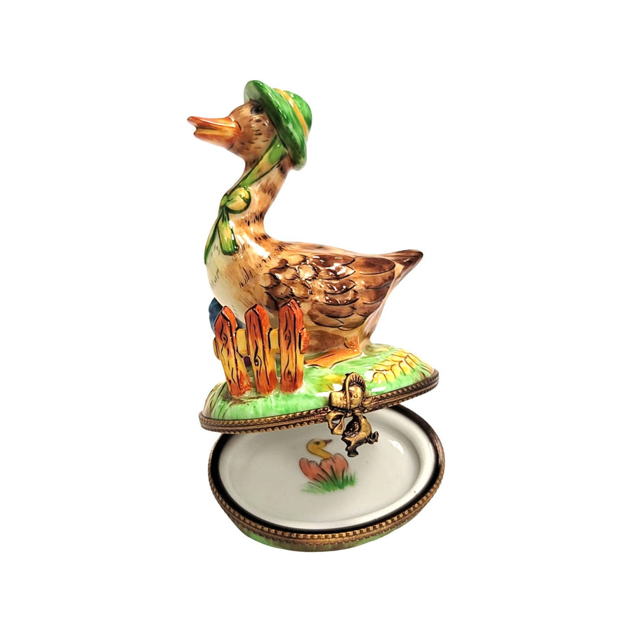 Mother Goose Whimsical Figurine Porcelain Limoges Fairy farm French Trinket Box