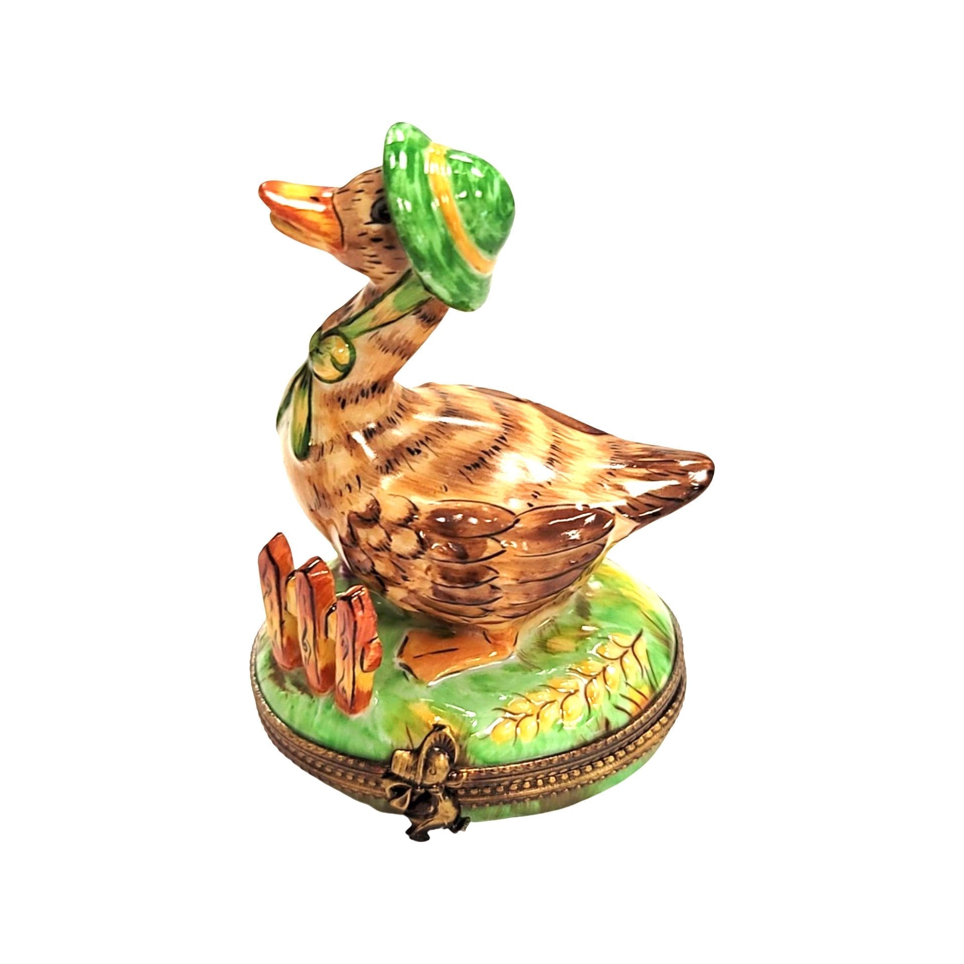 Mother Goose Whimsical Figurine Porcelain Limoges Fairy farm French Trinket Box