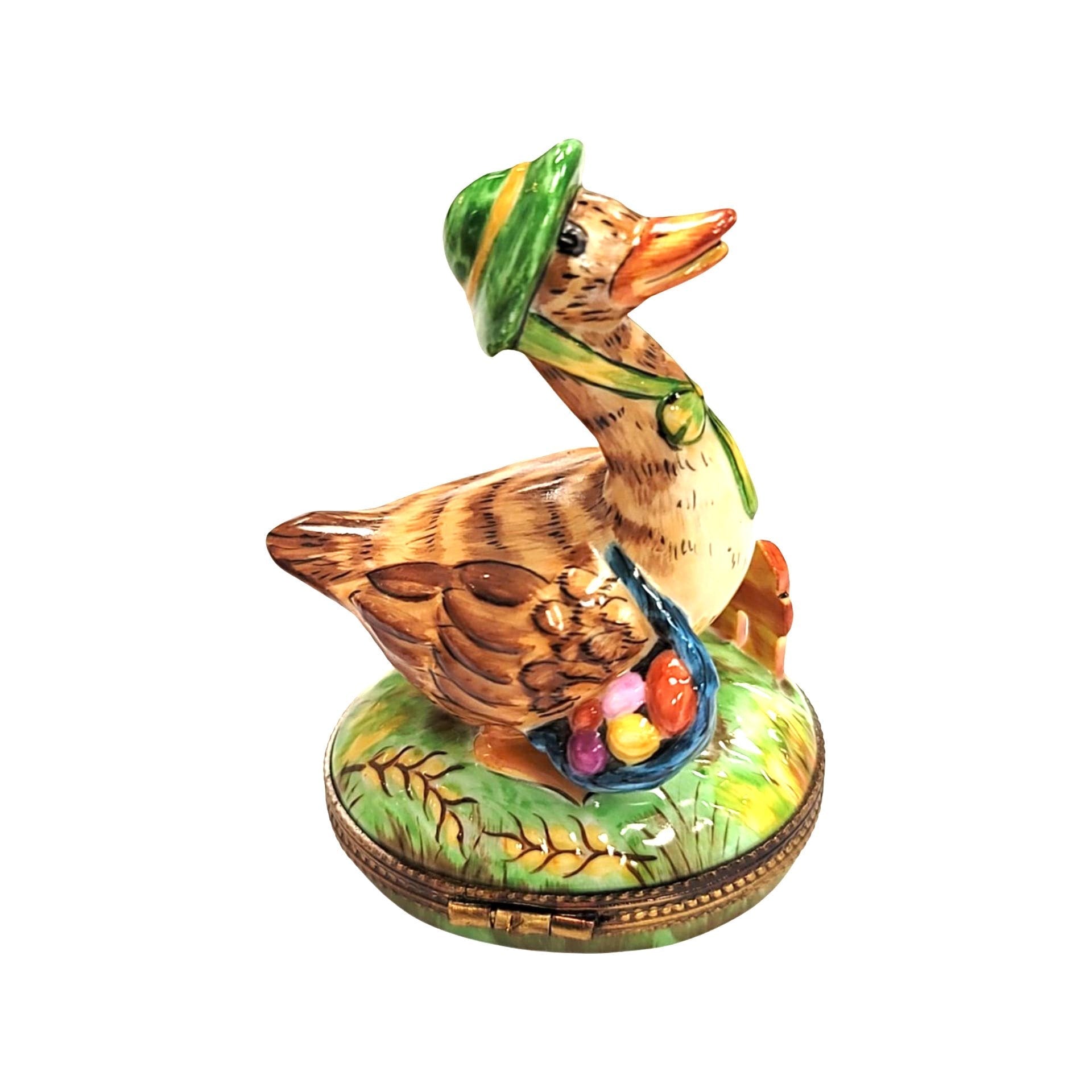 Mother Goose Whimsical Figurine Porcelain Limoges Fairy farm French Trinket Box