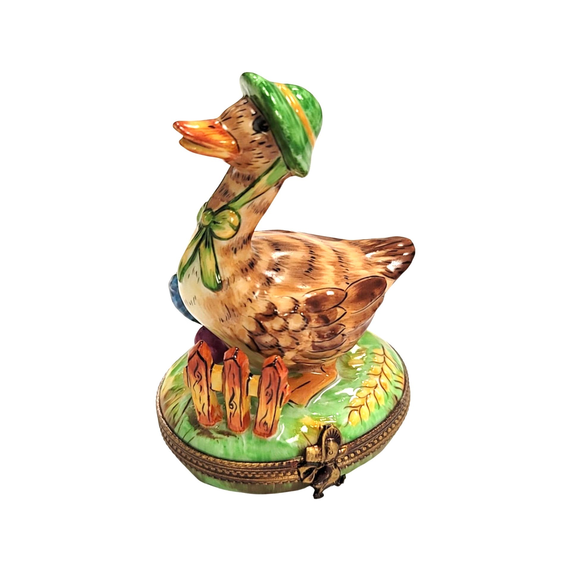 Mother Goose Whimsical Figurine Porcelain Limoges Fairy farm French Trinket Box