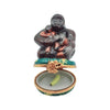 Mother Gorilla And Babies Porcelain Limoges wild animals French Trinket Box