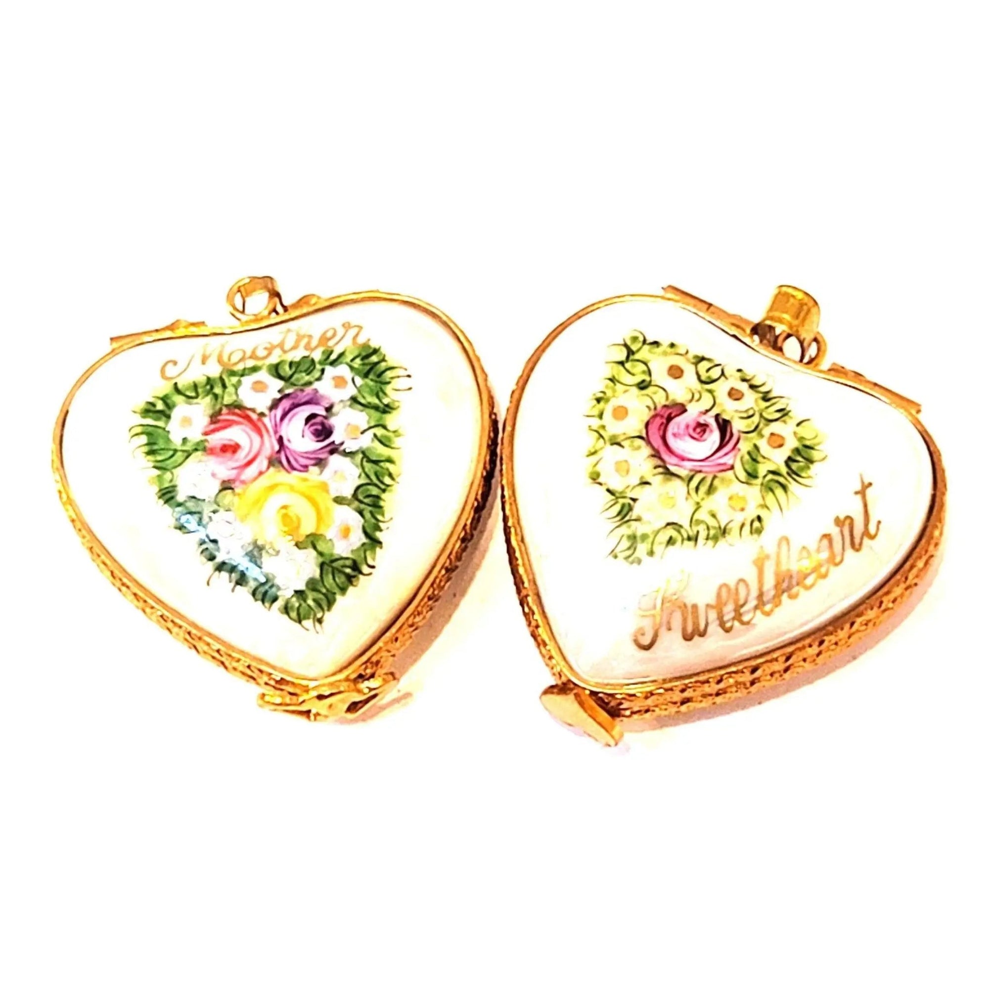 Mother Sweetheart Limoges Pendant Porcelain Limoges jewelry mother love French Trinket Box