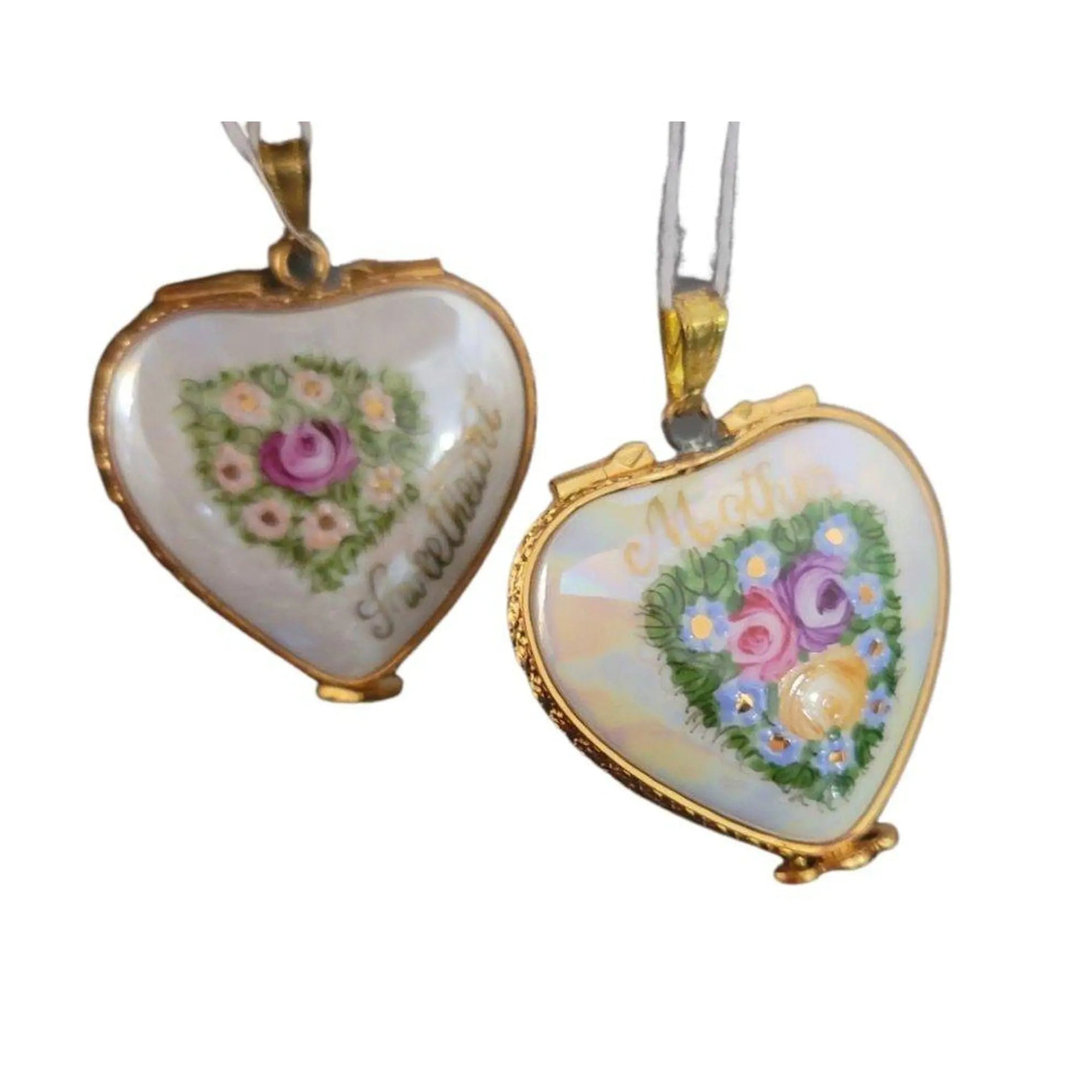 Mother Sweetheart Limoges Pendant Porcelain Limoges jewelry mother love French Trinket Box