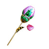 Mothers Day Pink Long Brass Rose with Removable Mother Petal Porcelain Limoges mother flowers garden French Trinket Box