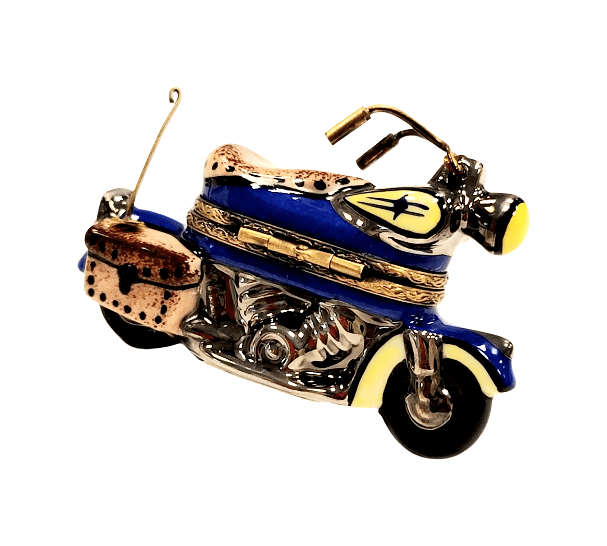 Motorcycle Limoges Box Figurine Porcelain Limoges Artoria French Trinket Box