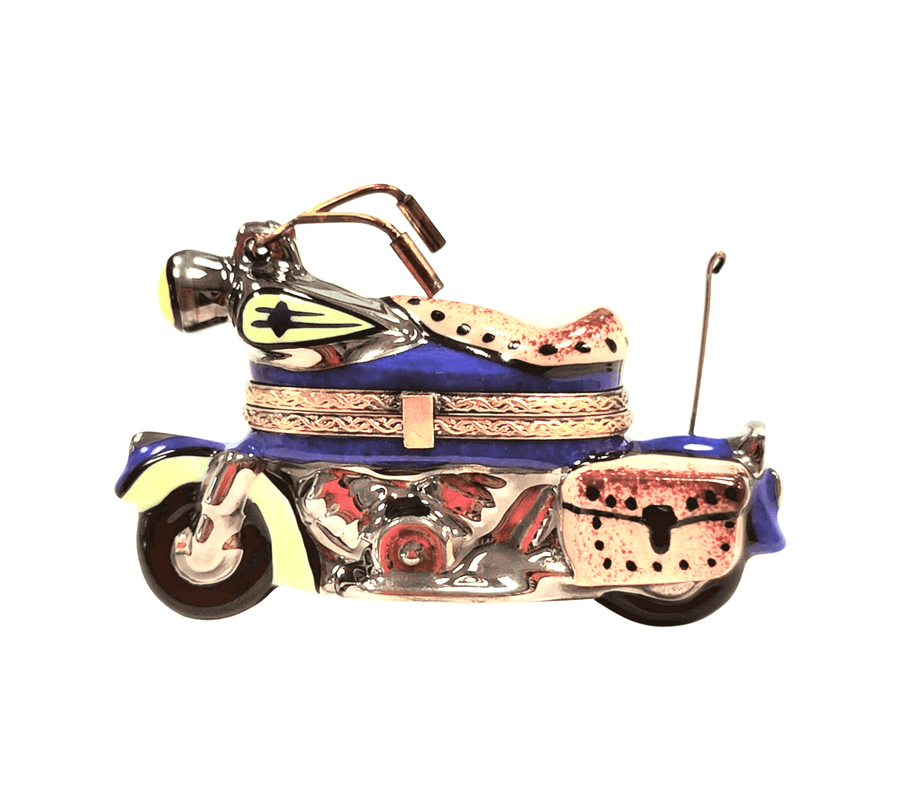 Motorcycle Limoges Box Figurine Porcelain Limoges Artoria French Trinket Box