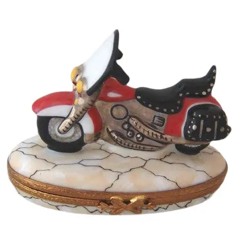 Motorcycle Porcelain Limoges vehicles French Trinket Box