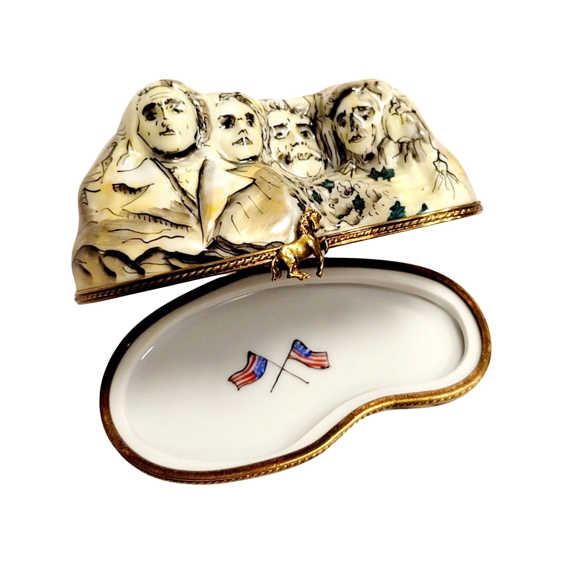 Mount Rushmore Limoges Box Porcelain Limoges travel monuments united states French Trinket Box