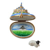 Mount Saint Michele w Removable Lamb Porcelain Limoges France Paris monuments Limoges Box Travel French Trinket Box