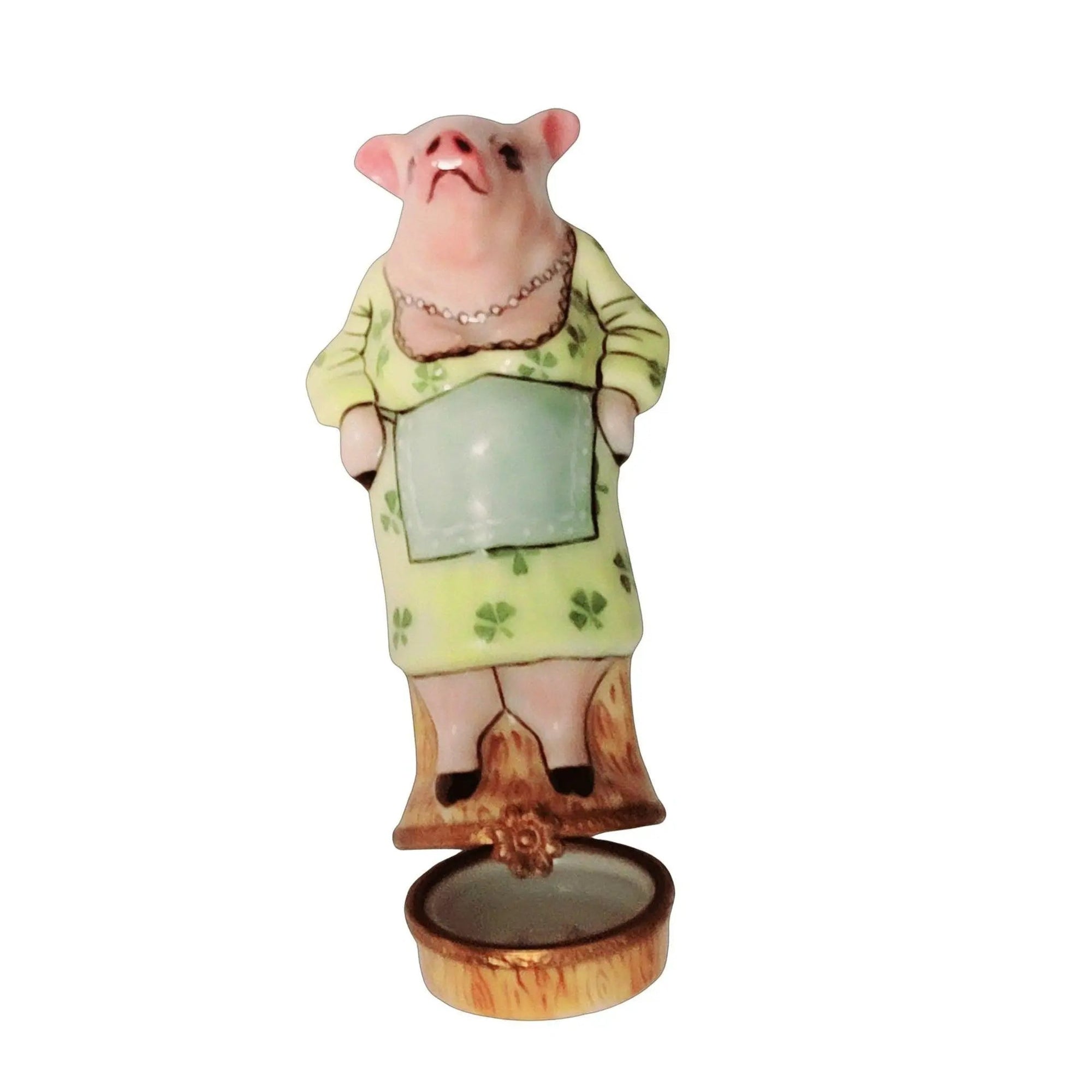 Ms Irish Mama Pig Figurine Porcelain Limoges patriotic farm Limoges Imports Limoges Boxes French Trinket Box