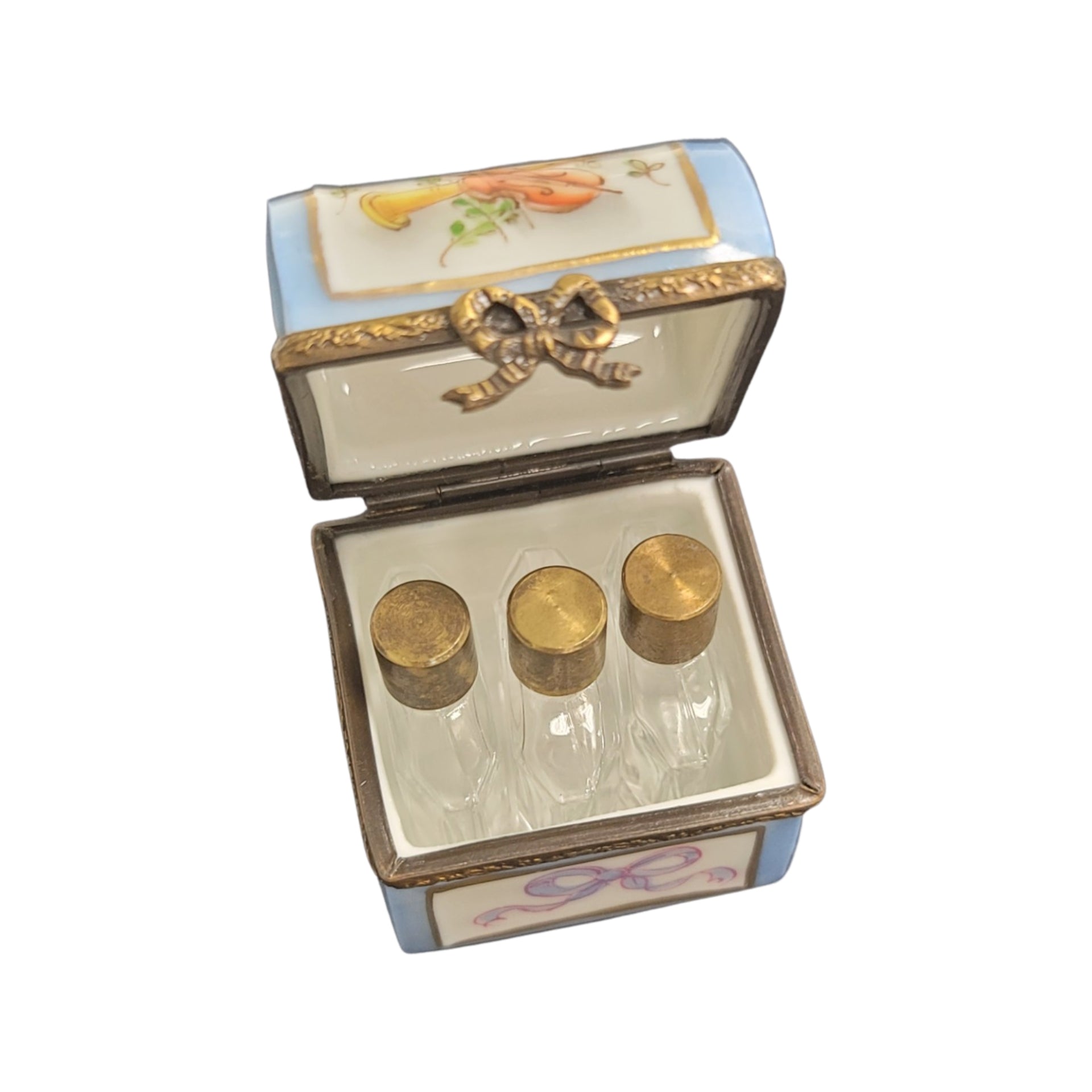 Musical Elegance Perfume Box Porcelain Limoges Perfume French Trinket Box