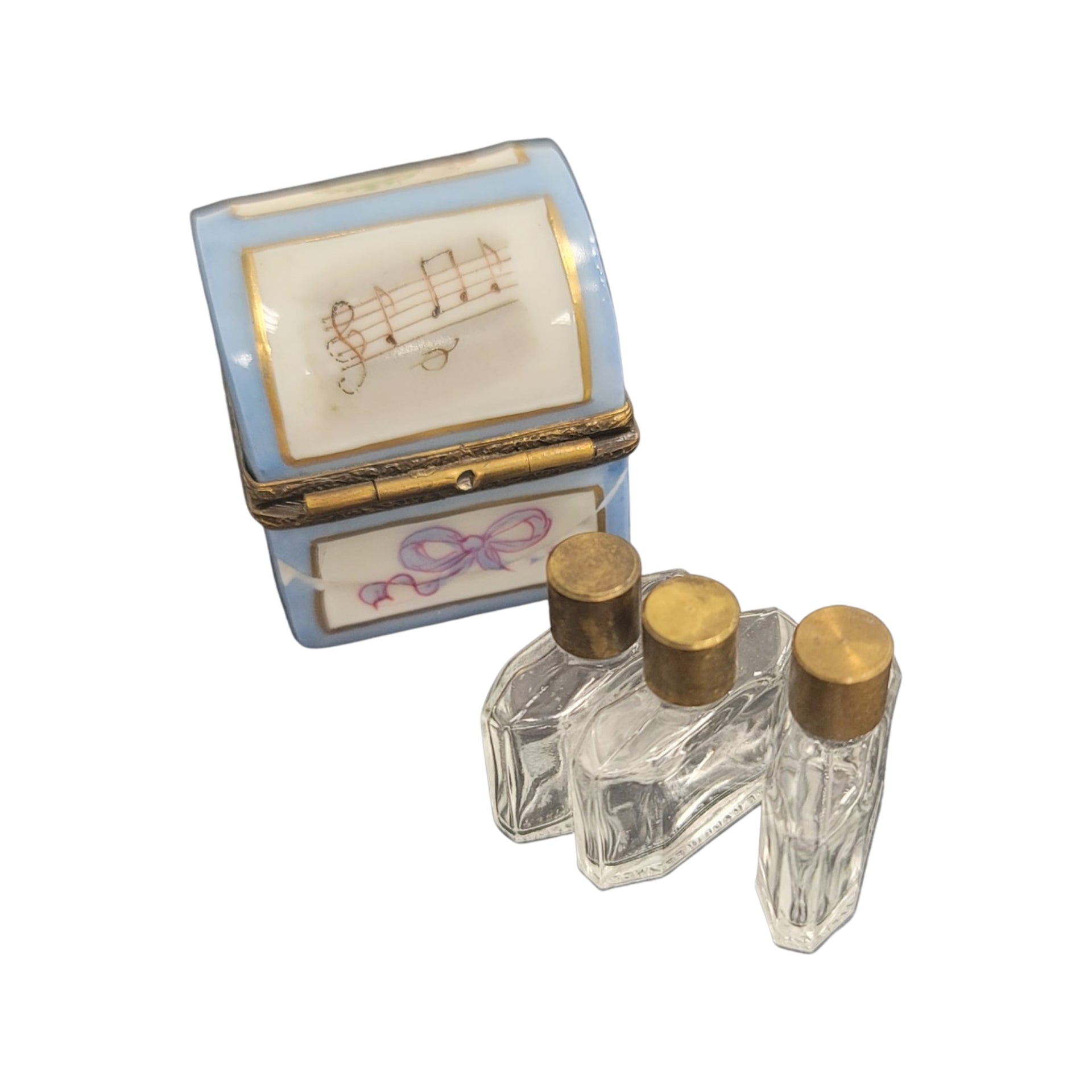 Musical Elegance Perfume Box Porcelain Limoges Perfume French Trinket Box