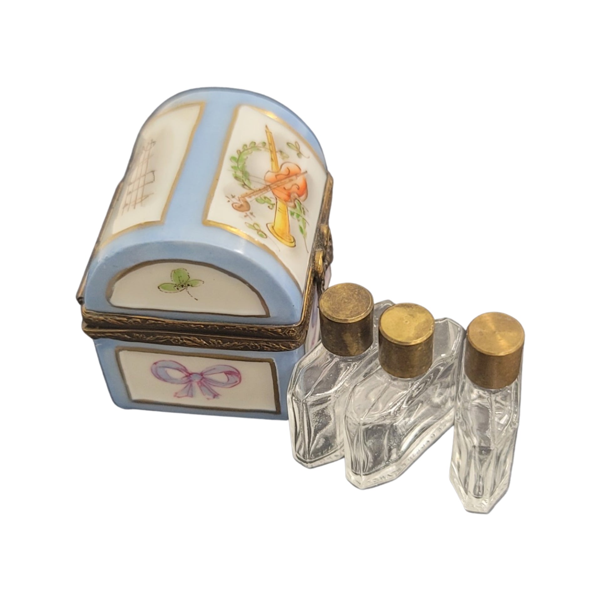 Musical Elegance Perfume Box Porcelain Limoges Perfume French Trinket Box