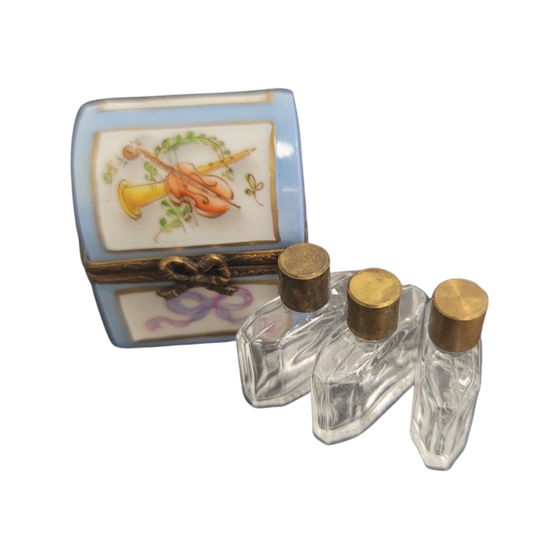 Musical Elegance Perfume Box Porcelain Limoges Perfume French Trinket Box