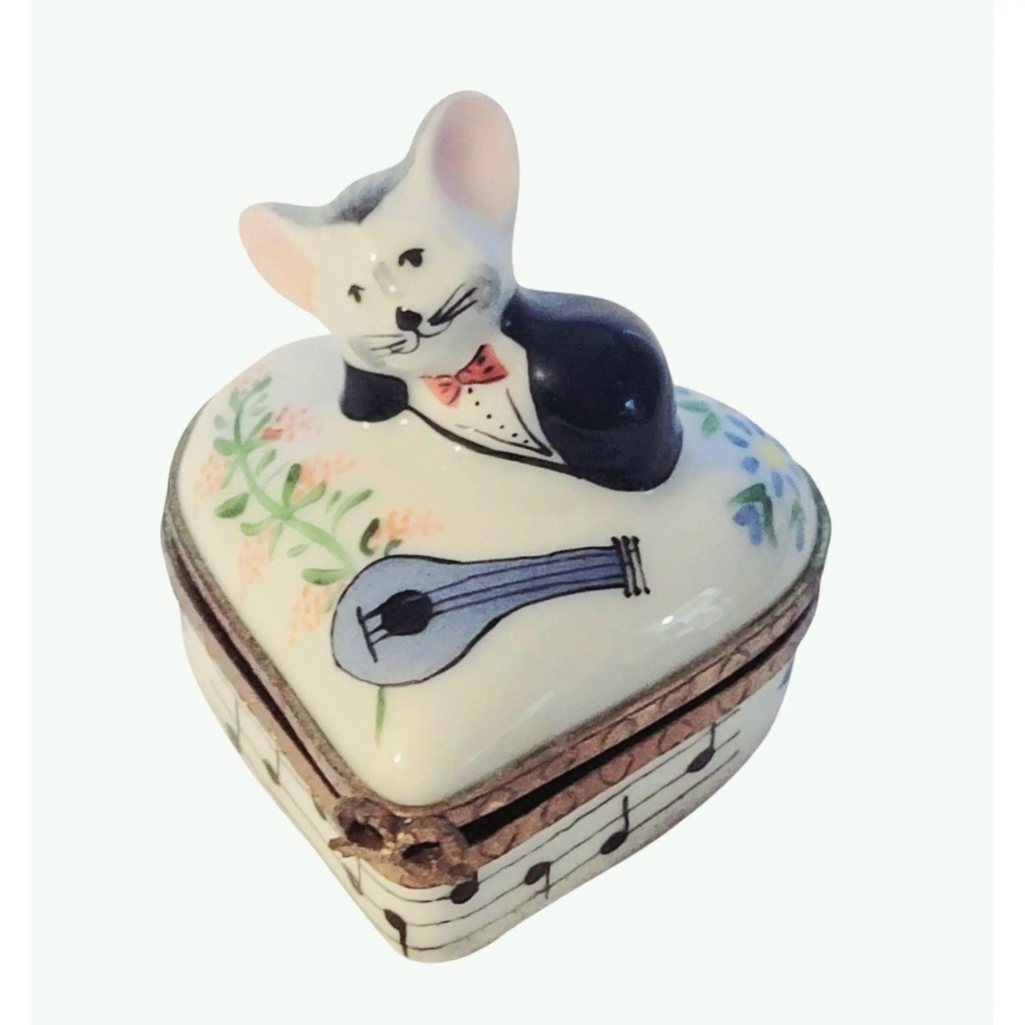 Musical Love Mouse Trinket Box Porcelain Limoges French Trinket Box