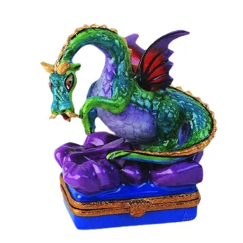Mythical Dragon Porcelain Limoges fairy myth French Trinket Box