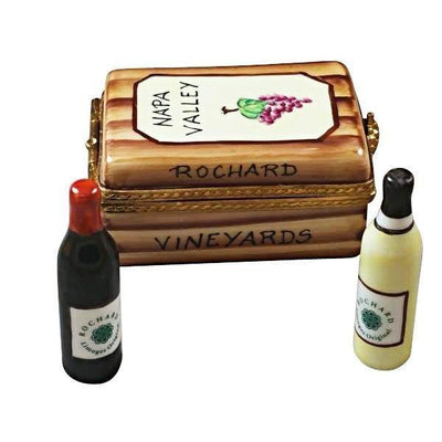 Napa Valley Wine Crate Porcelain Limoges wine spirits French Trinket Box