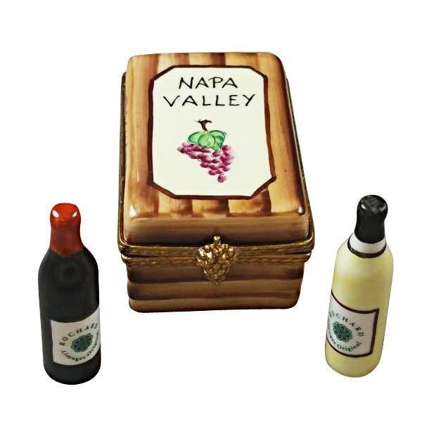 Napa Valley Wine Crate Porcelain Limoges wine spirits French Trinket Box