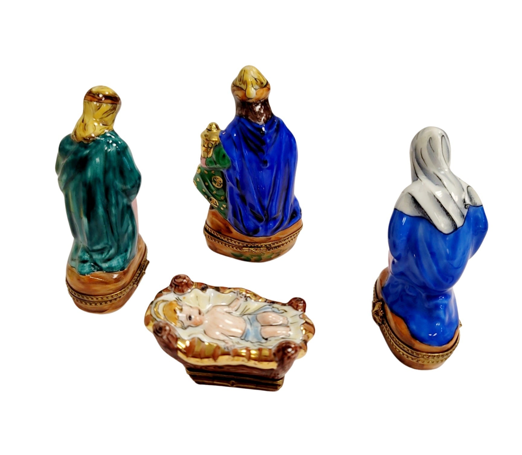 Nativity Scene Porcelain Figurines Porcelain Limoges nativity limoges boxes religion French Trinket Box