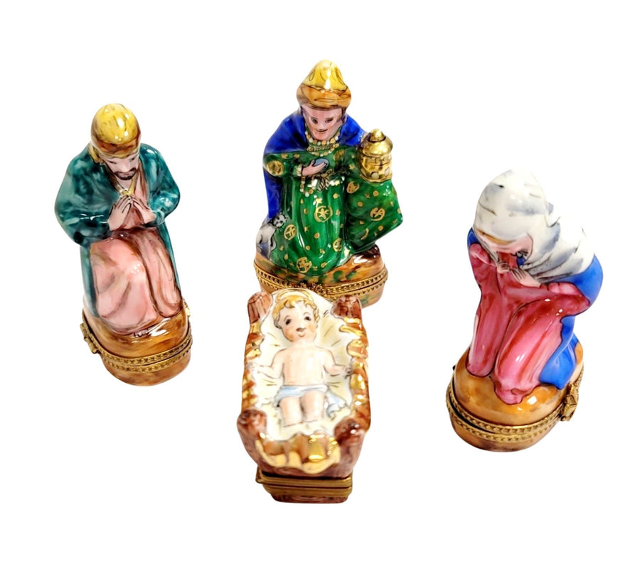 Nativity Scene Porcelain Figurines Porcelain Limoges nativity limoges boxes religion French Trinket Box