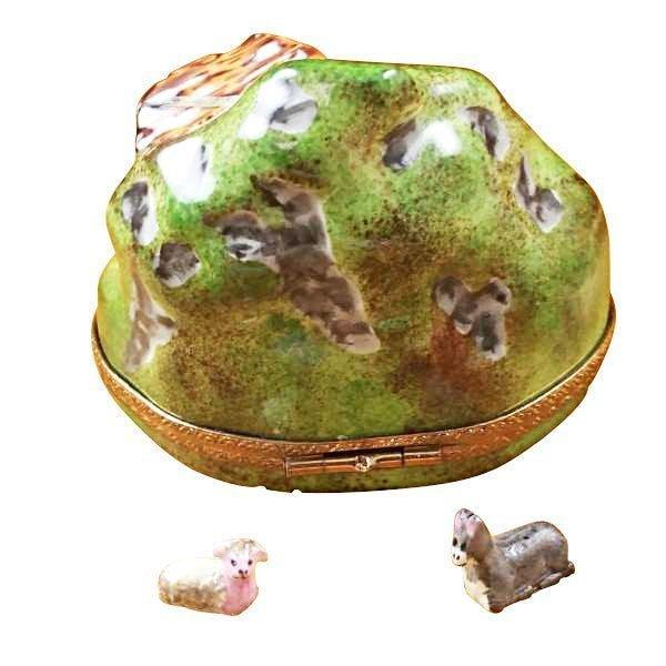 Nativity with 2 Removable Animals Porcelain Limoges nativity French Trinket Box