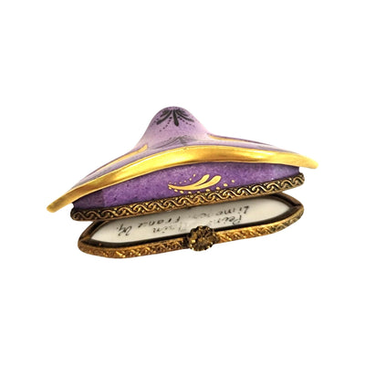 New Orleans Purple Mask Figurine Porcelain Limoges LIMOGES BOXES purse bag French Trinket Box