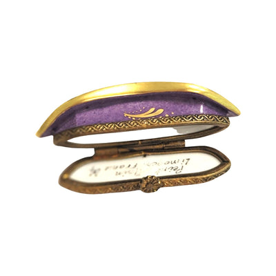 New Orleans Purple Mask Figurine Porcelain Limoges LIMOGES BOXES purse bag French Trinket Box