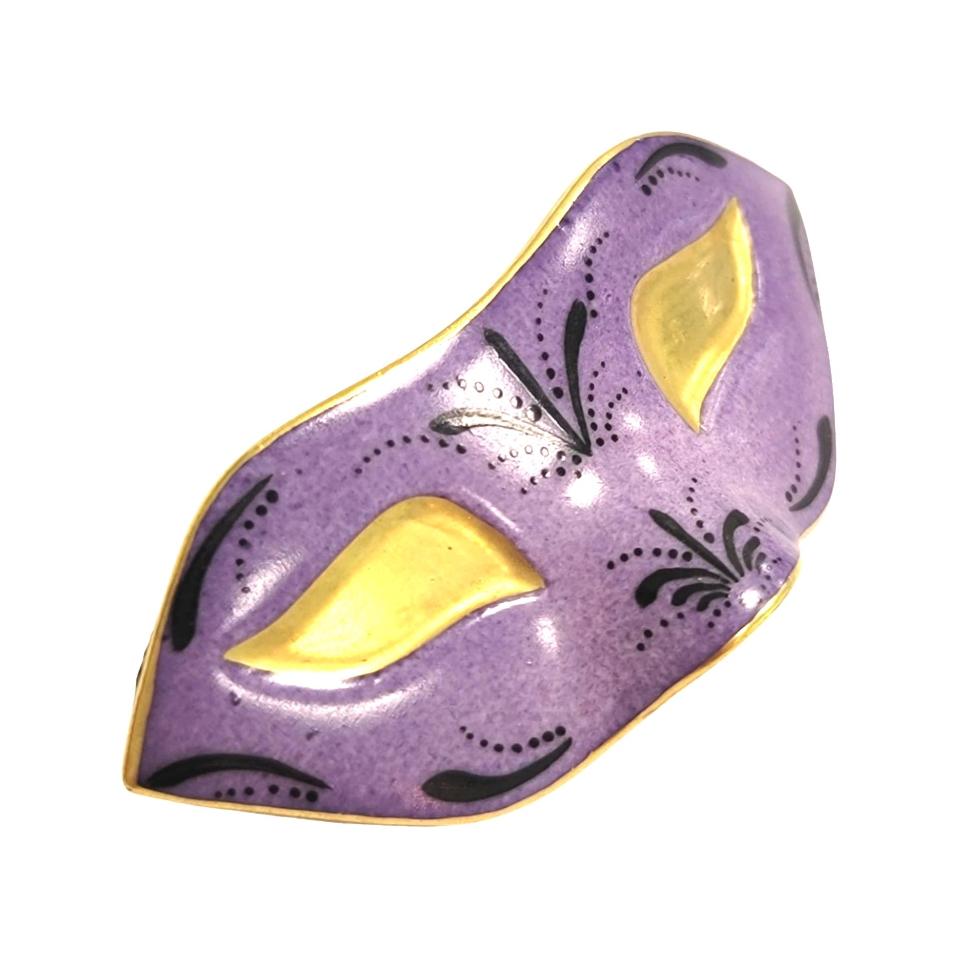 New Orleans Purple Mask Figurine Porcelain Limoges LIMOGES BOXES purse bag French Trinket Box
