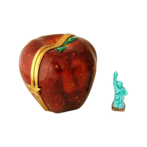 New York Big Apple Porcelain Limoges monnument new york French Trinket Box