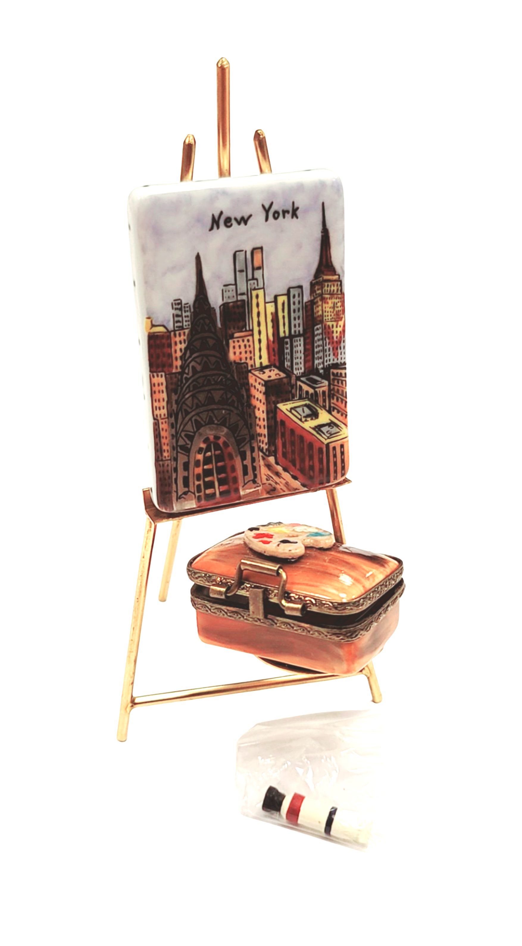 New York City Artistry Box Porcelain Limoges Fine Art French Trinket Box