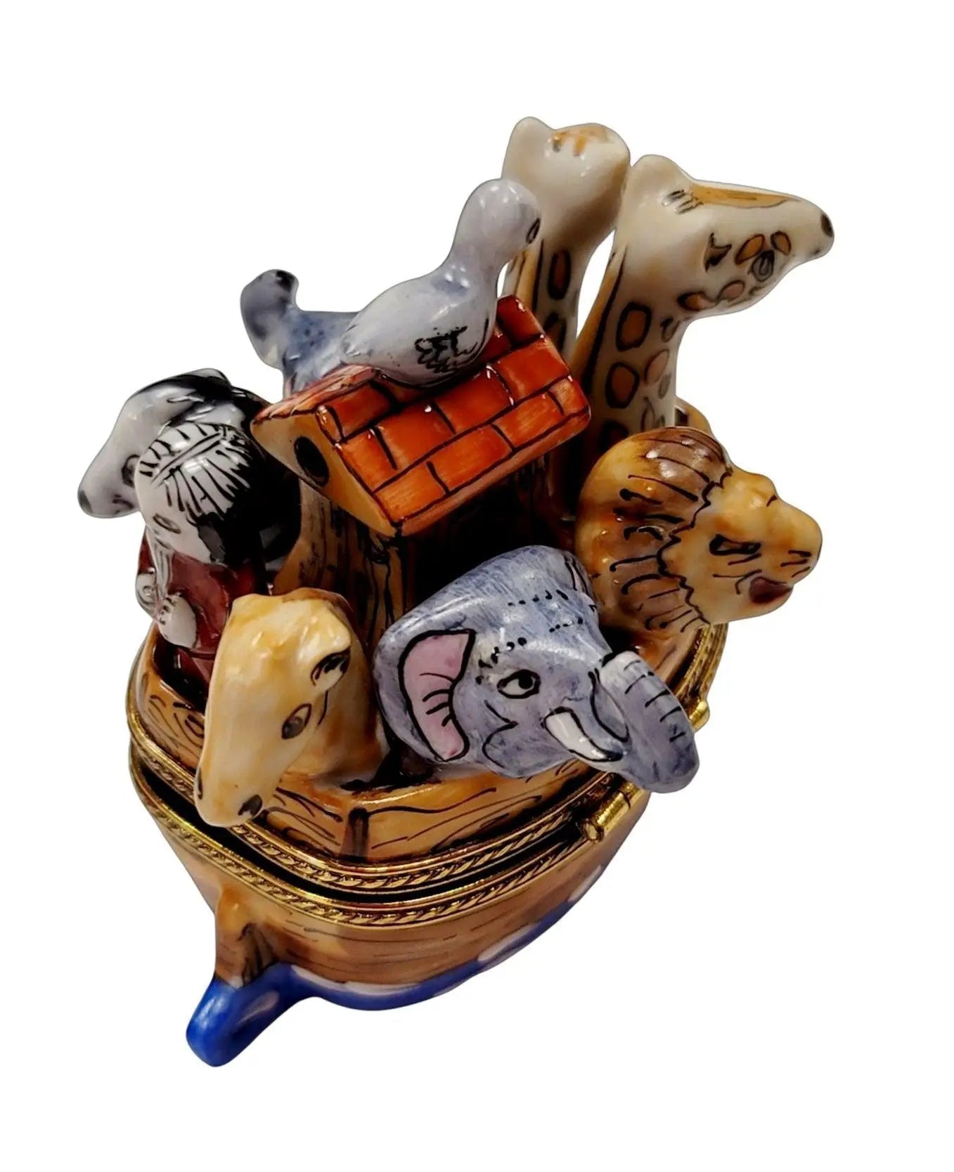 Noah's Ark Limoges Box Figurine Porcelain Limoges Religion Christian French Trinket Box